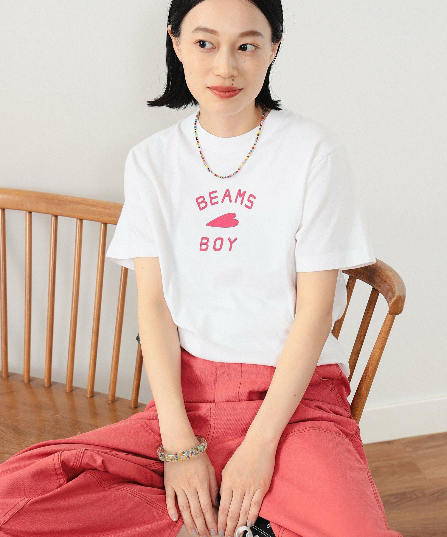 【受注生産商品】BEAMS BOY / HEART ロゴ Tシャツ